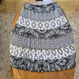 JM Collection Black and White Pattern A-line Skirt Size Women's Large